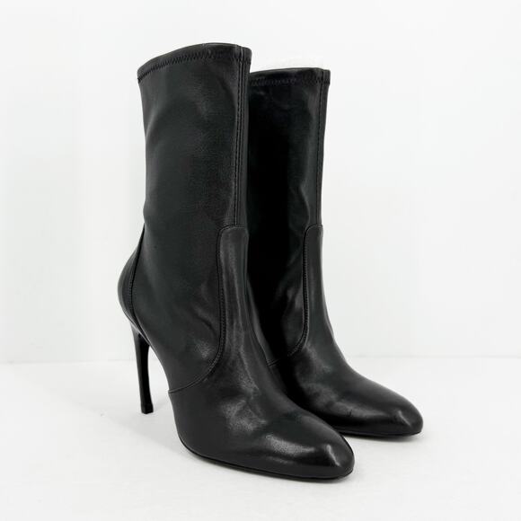 Stuart Weitzman Womens Luxecurve 100 Stretch Bootie Size 7.5 Black Leather NIB - Picture 4 of 12
